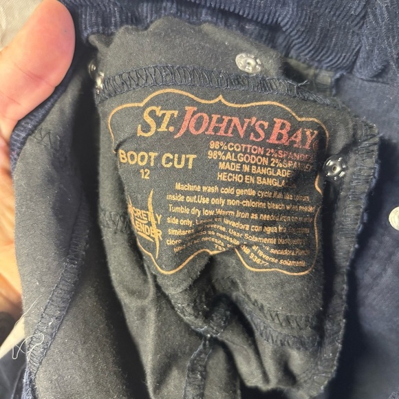St. John Vintage Navy Blue Corduroy Flare Leg Boot Cut Jeans Pants 12 - Picture 6 of 6